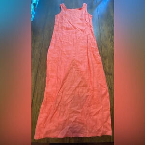 Christina Rotelli Linen Sleeveless Dress Orange Size Small B14